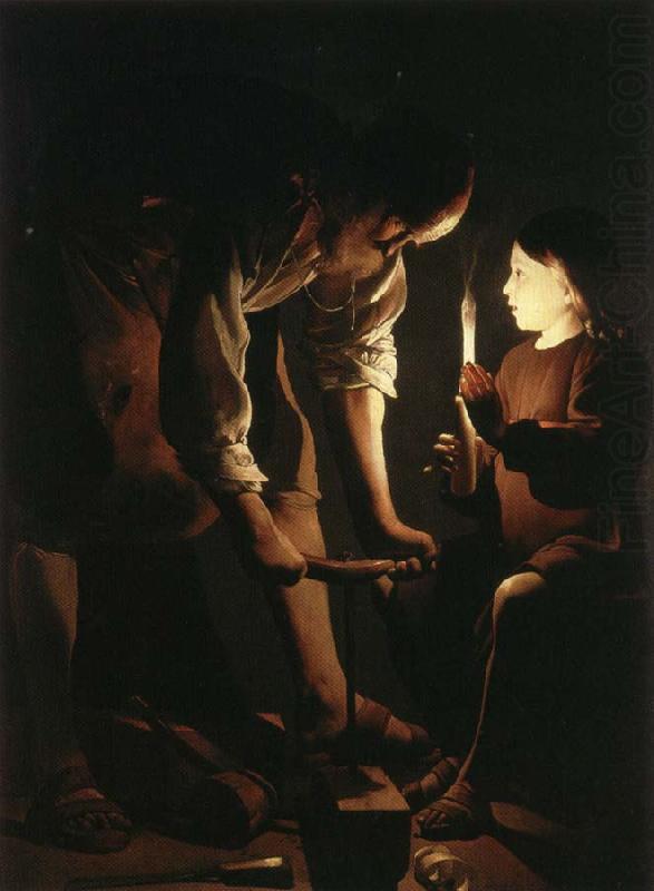 LA TOUR, Georges de Christ with Saint Joseph in the Carpenter's Shop china oil painting image
